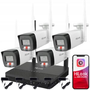 Zestaw do Monitoringu WiFi Zewnętrzny 4 Kamery 4Mpx HiLook by Hikvision